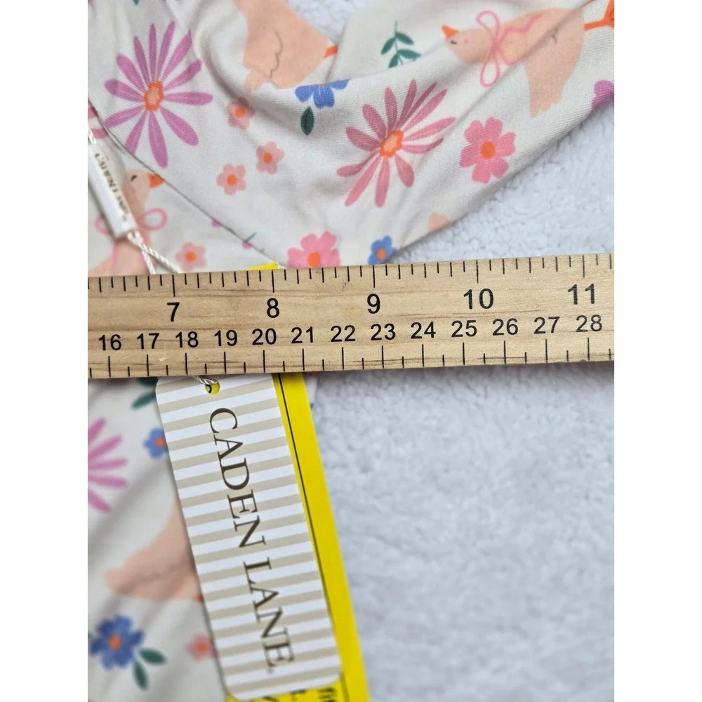 Caden Lane Bamboo Viscose Duck Floral 2-Way Zip Footie Sleeper 0-3 Months NEW